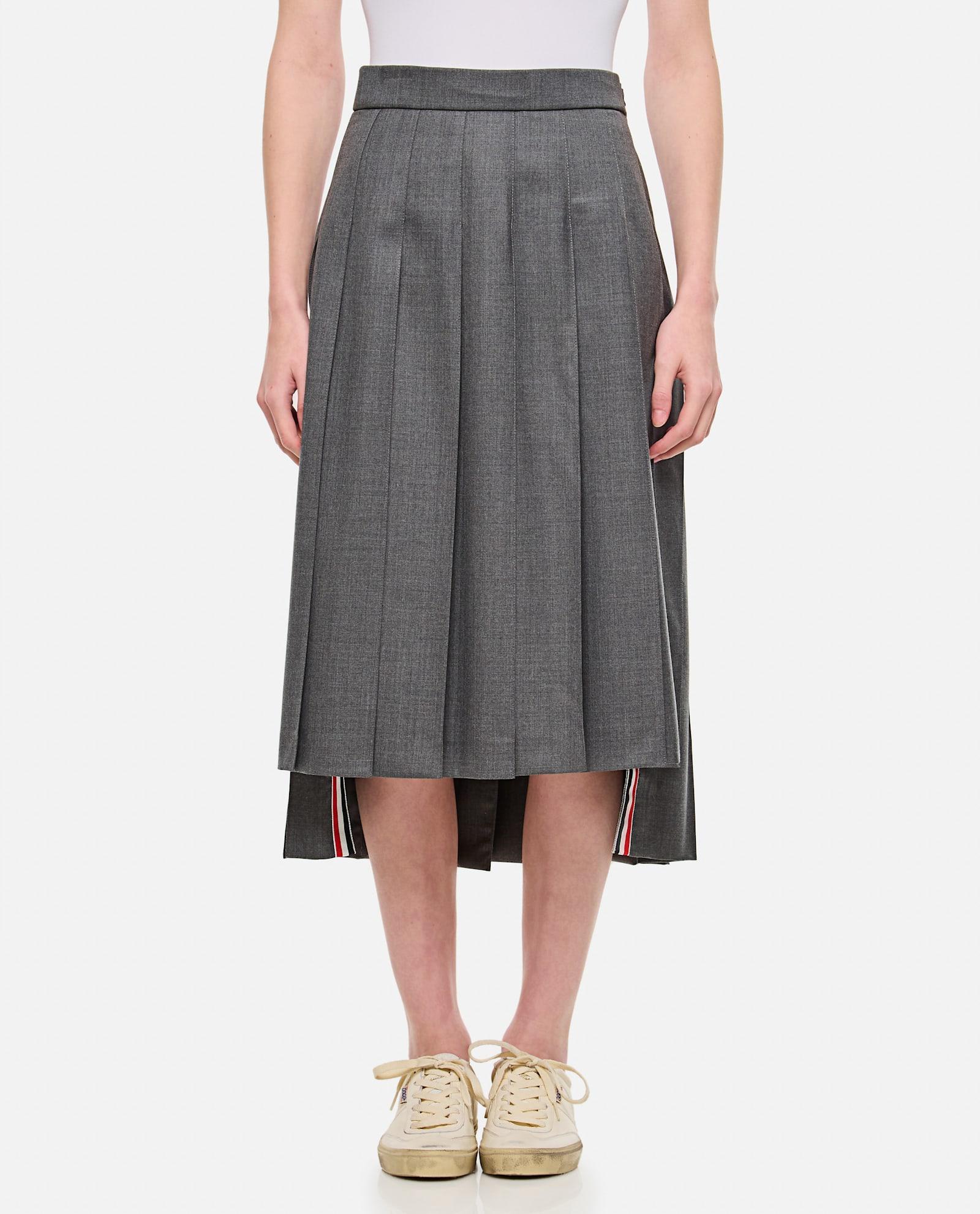 thom browne midi pleated skirt