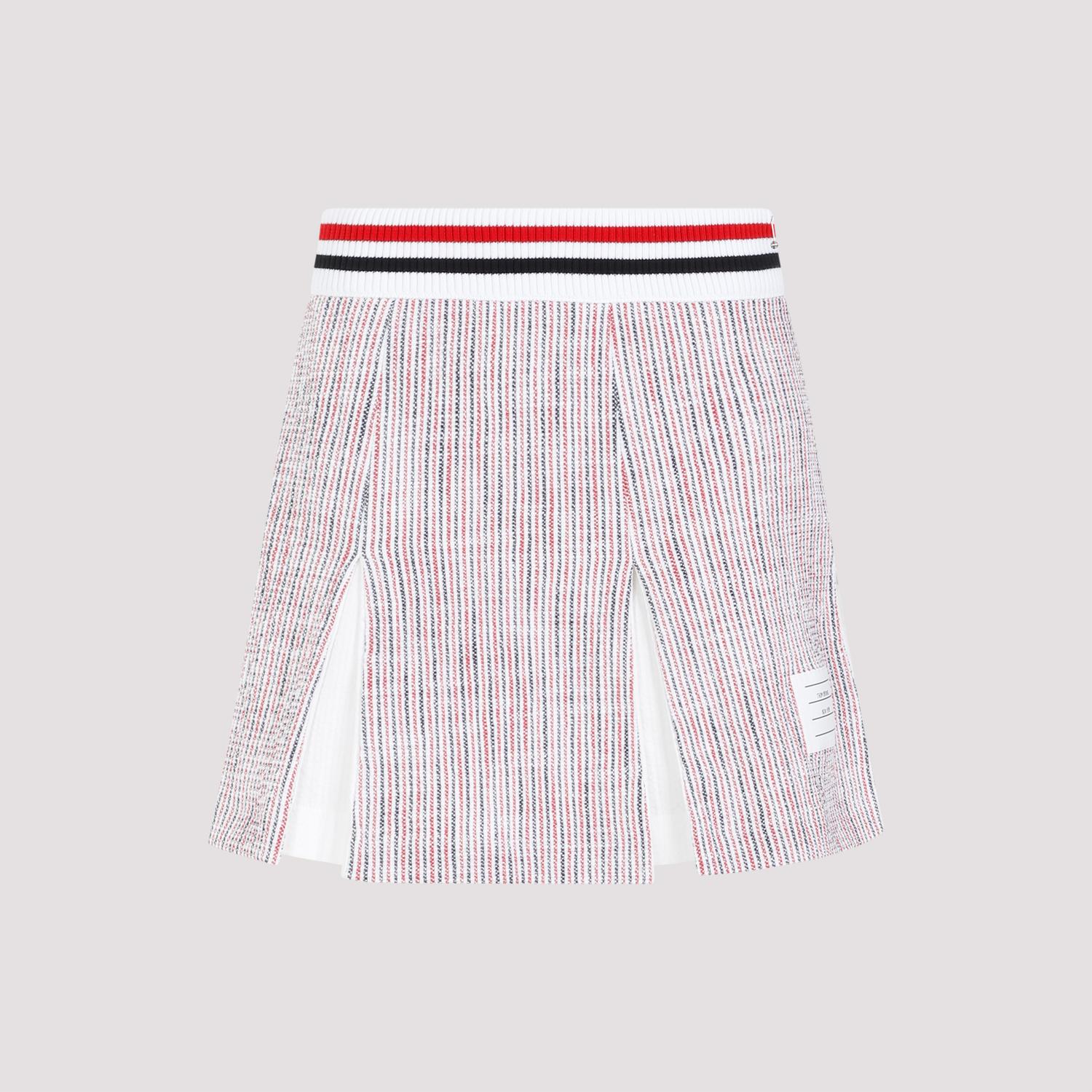 thom browne mini box pleated skirt multicolour cotton polyamide elastane - women