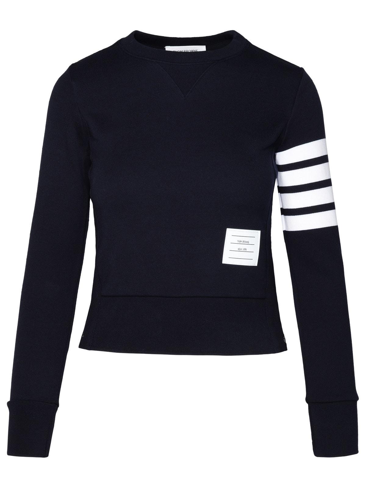thom browne navy cotton sweatshirt