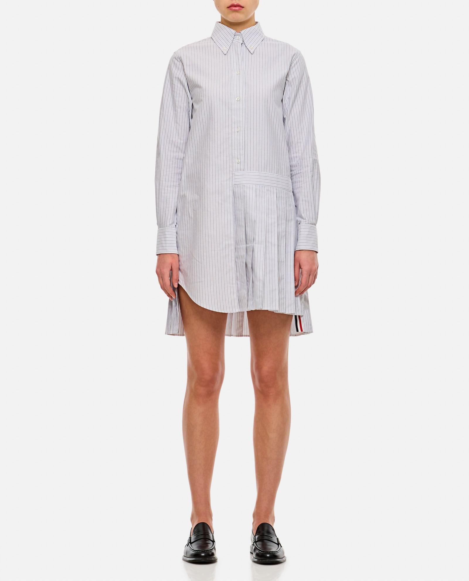 thom browne oxford stripe oversized shirtdress