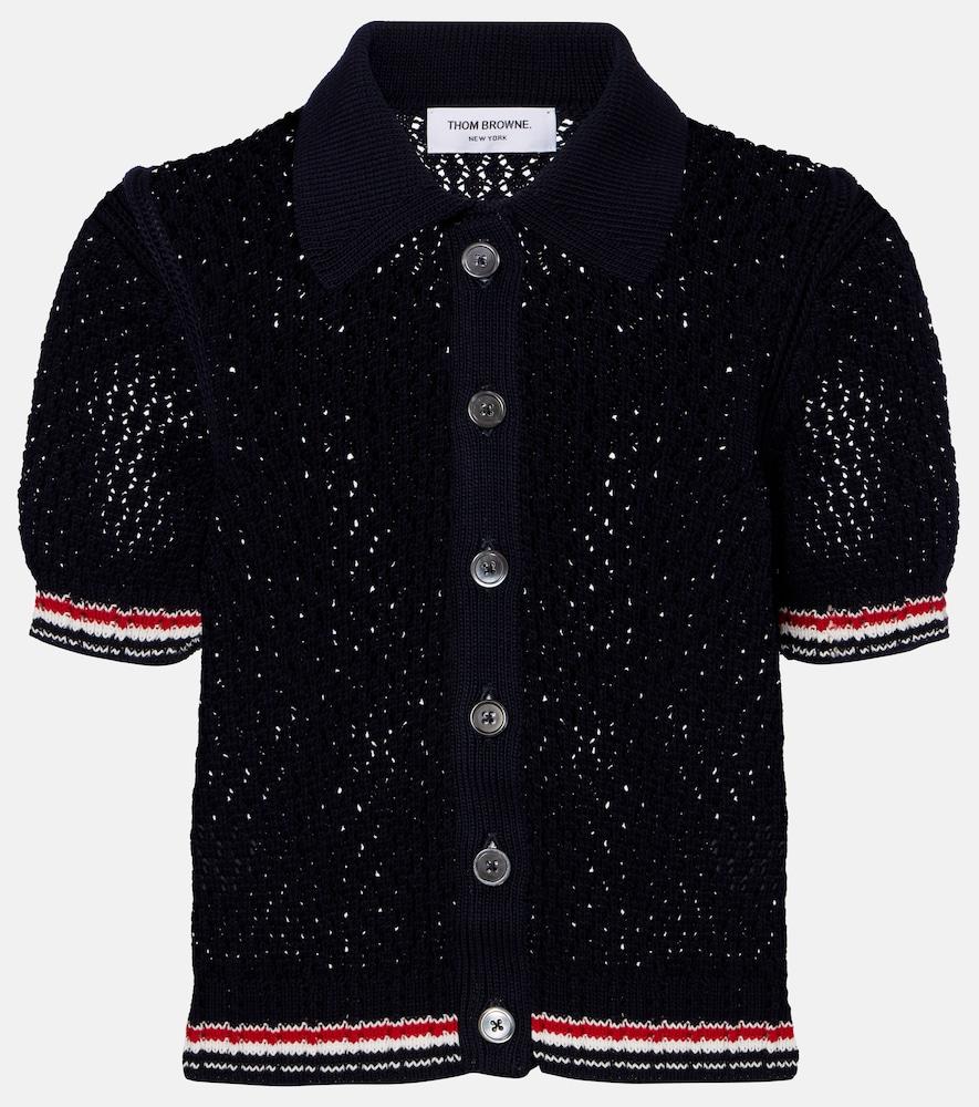 thom browne pointelle cotton cardigan