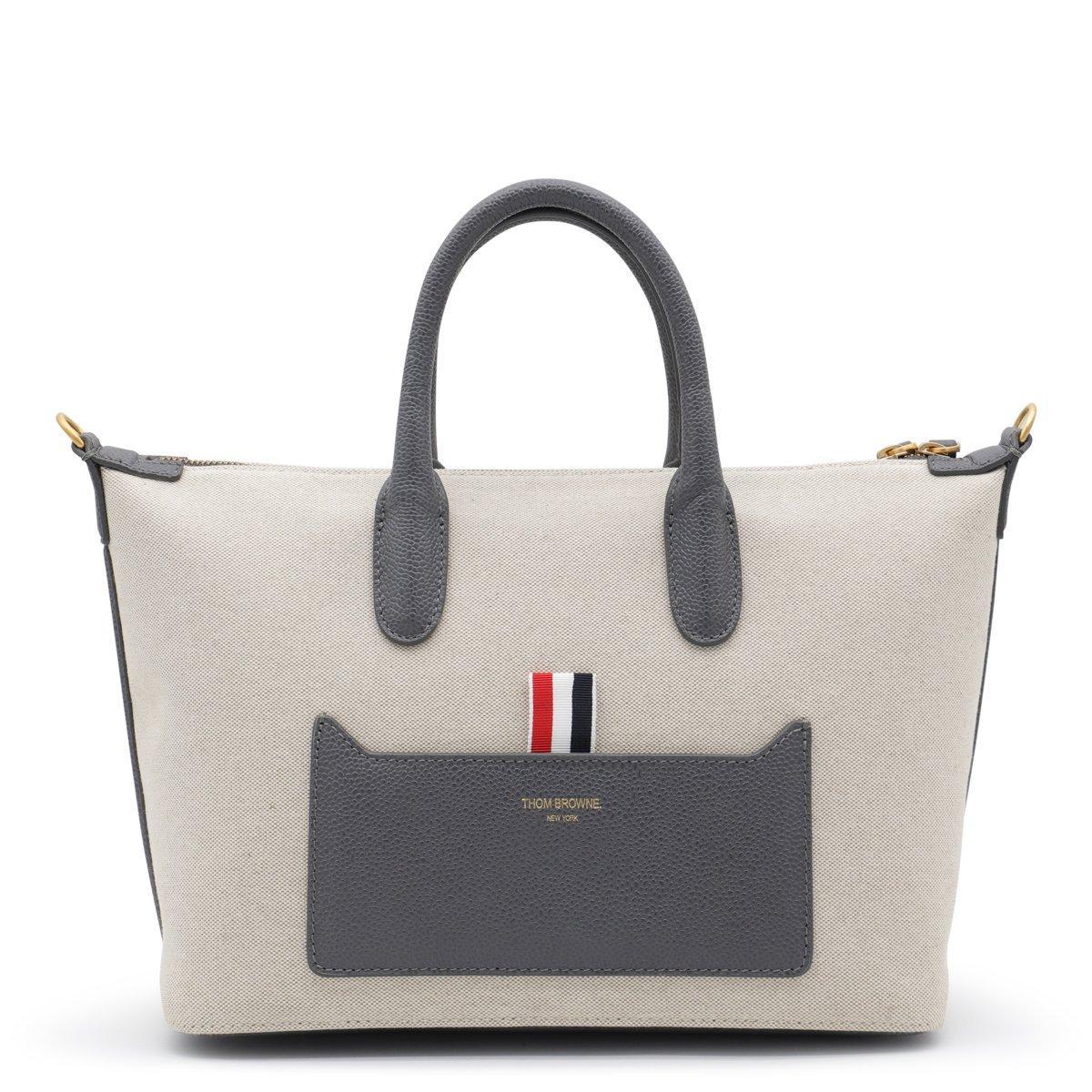 thom browne sand canvas duffle small handbag