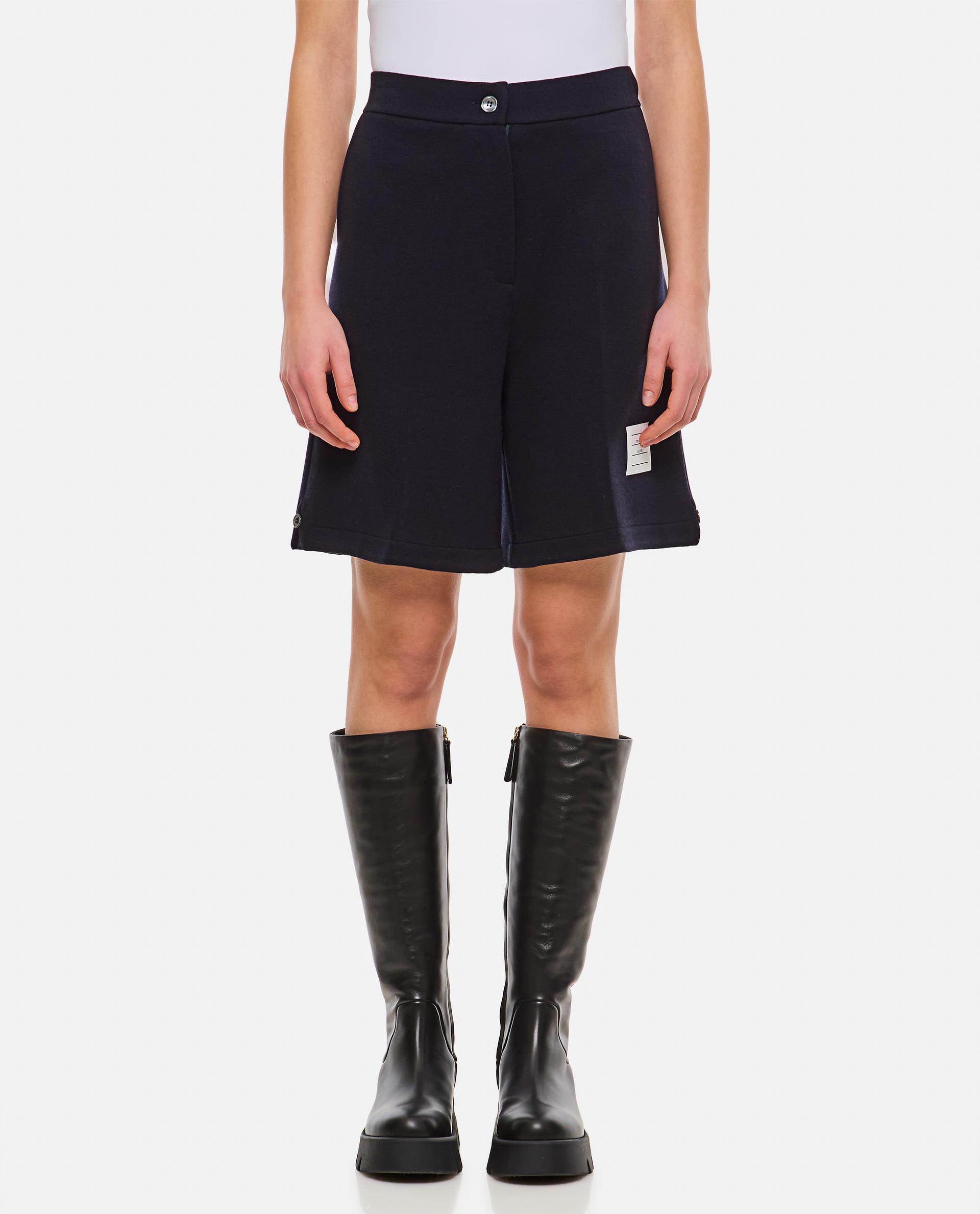 thom browne shorts blue virgin wool - women