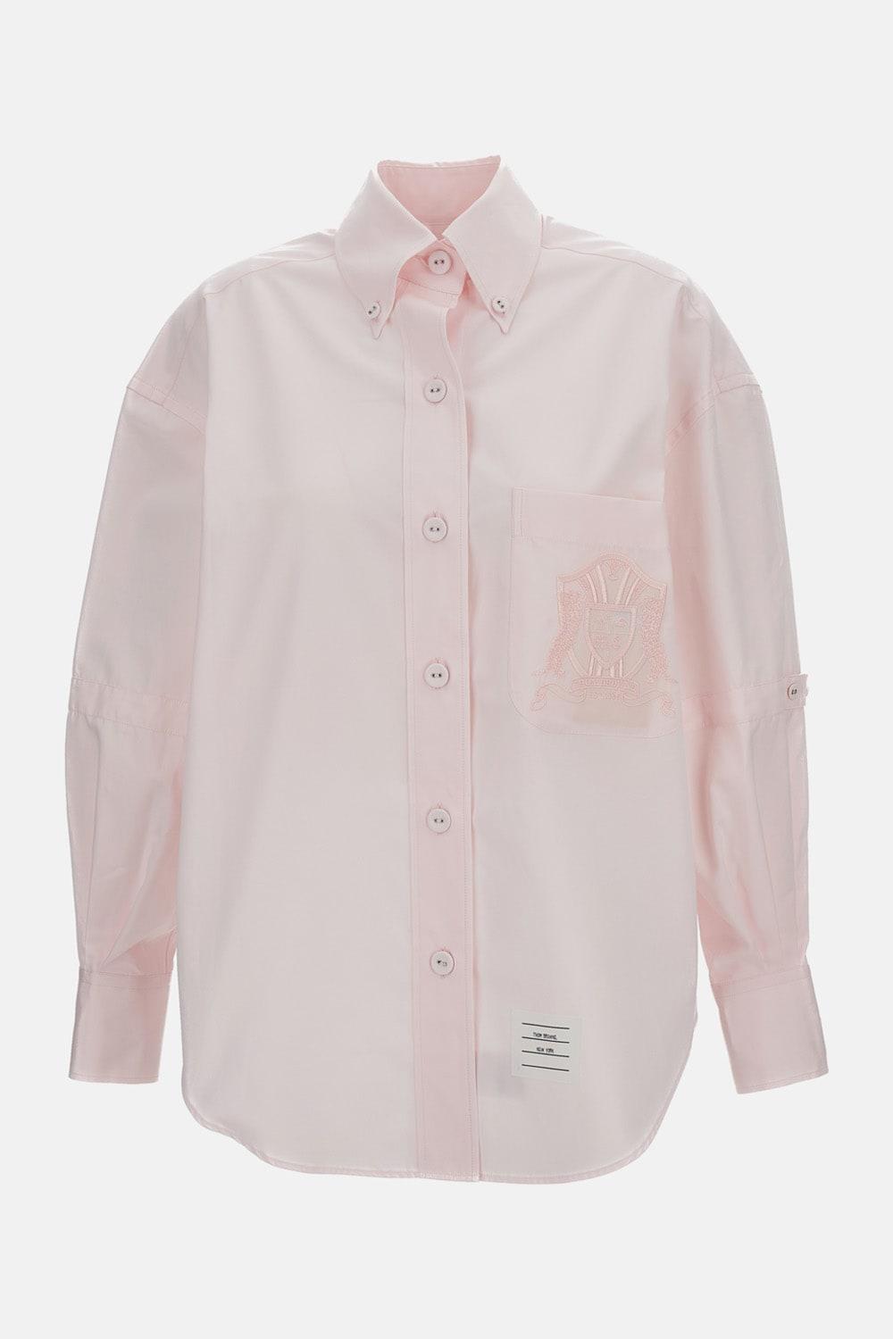 thom browne supersized long sleeve point collar shirt