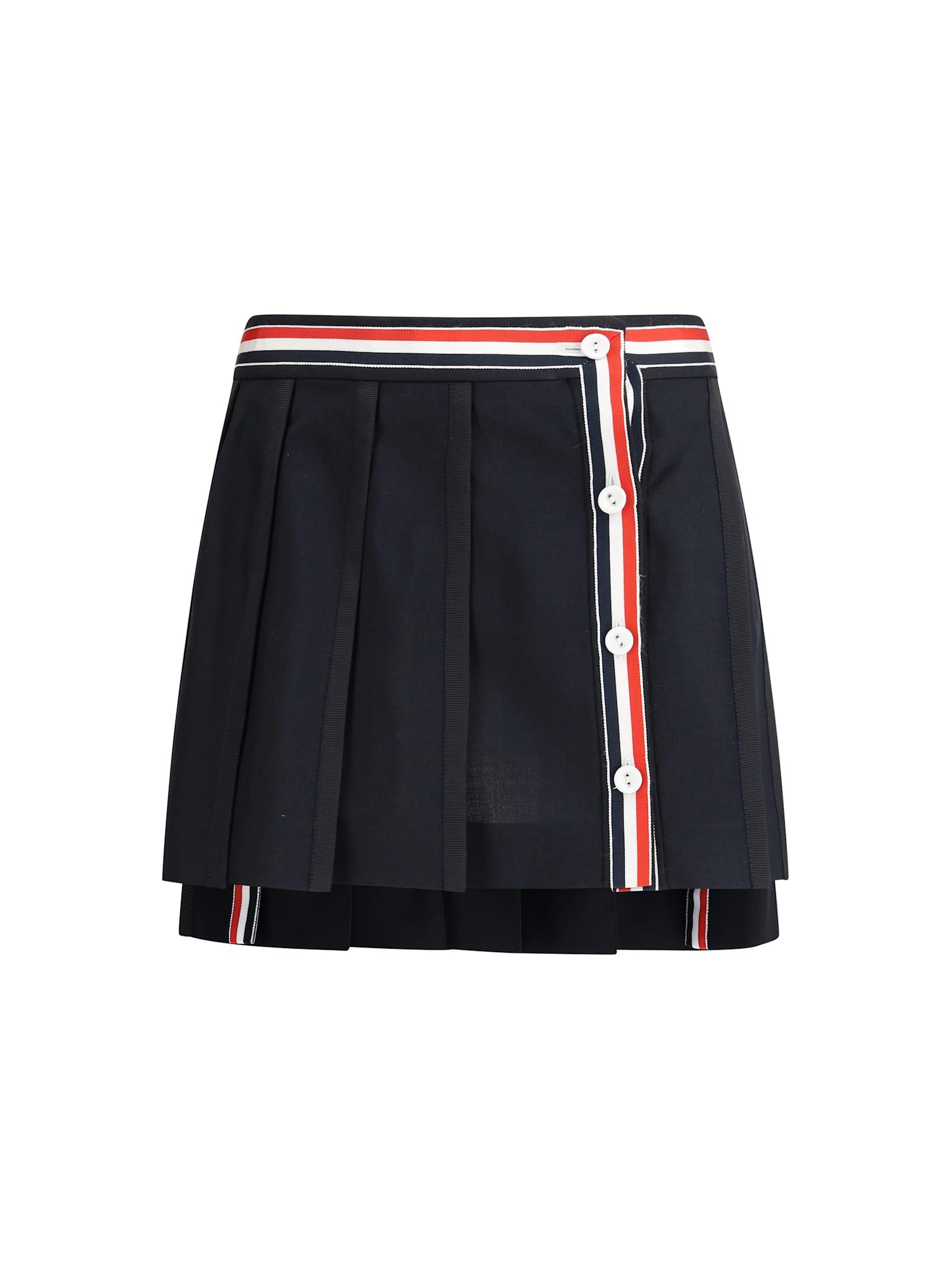 thom browne wool mini skirt