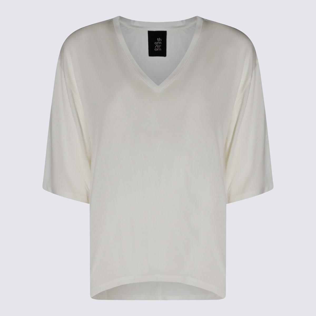 thom krom white stretch top