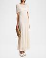 thora cashmere pintelle knit maxi dress with cape