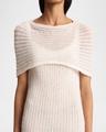 thora cashmere pintelle knit maxi dress with cape