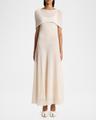 thora cashmere pintelle knit maxi dress with cape