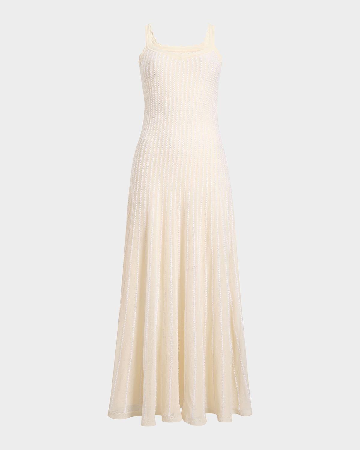 thora cashmere pintelle knit maxi dress with cape