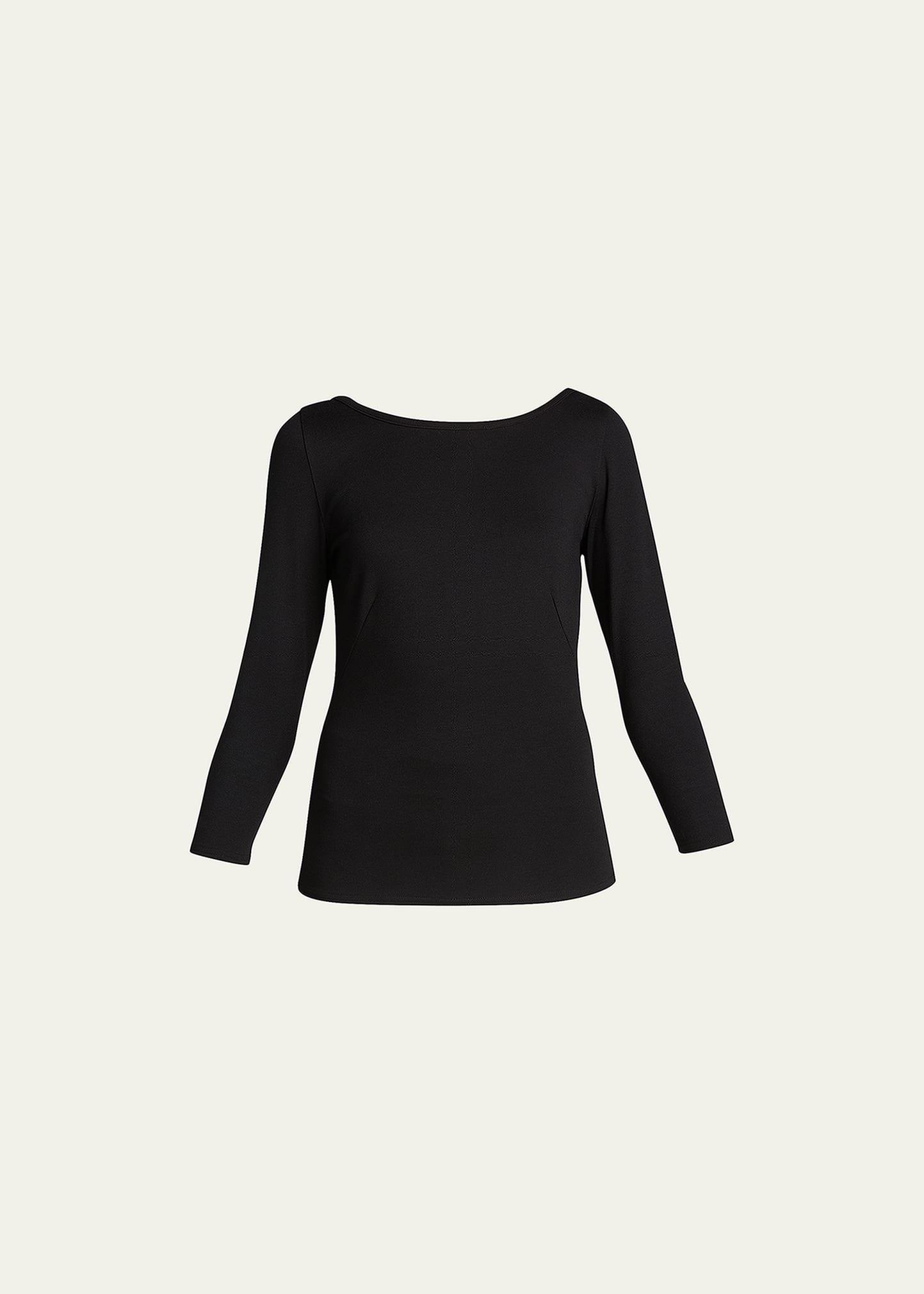 three-quarter-sleeve jersey top