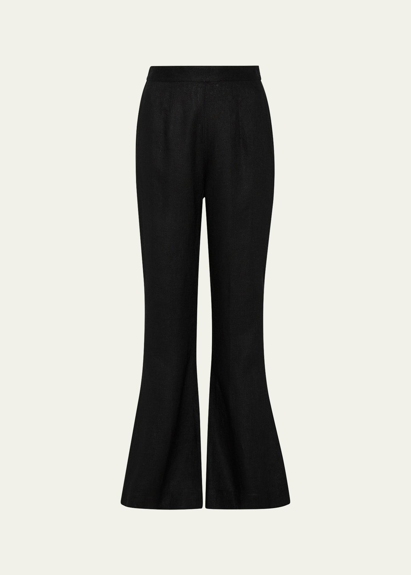 tia linen flare trousers