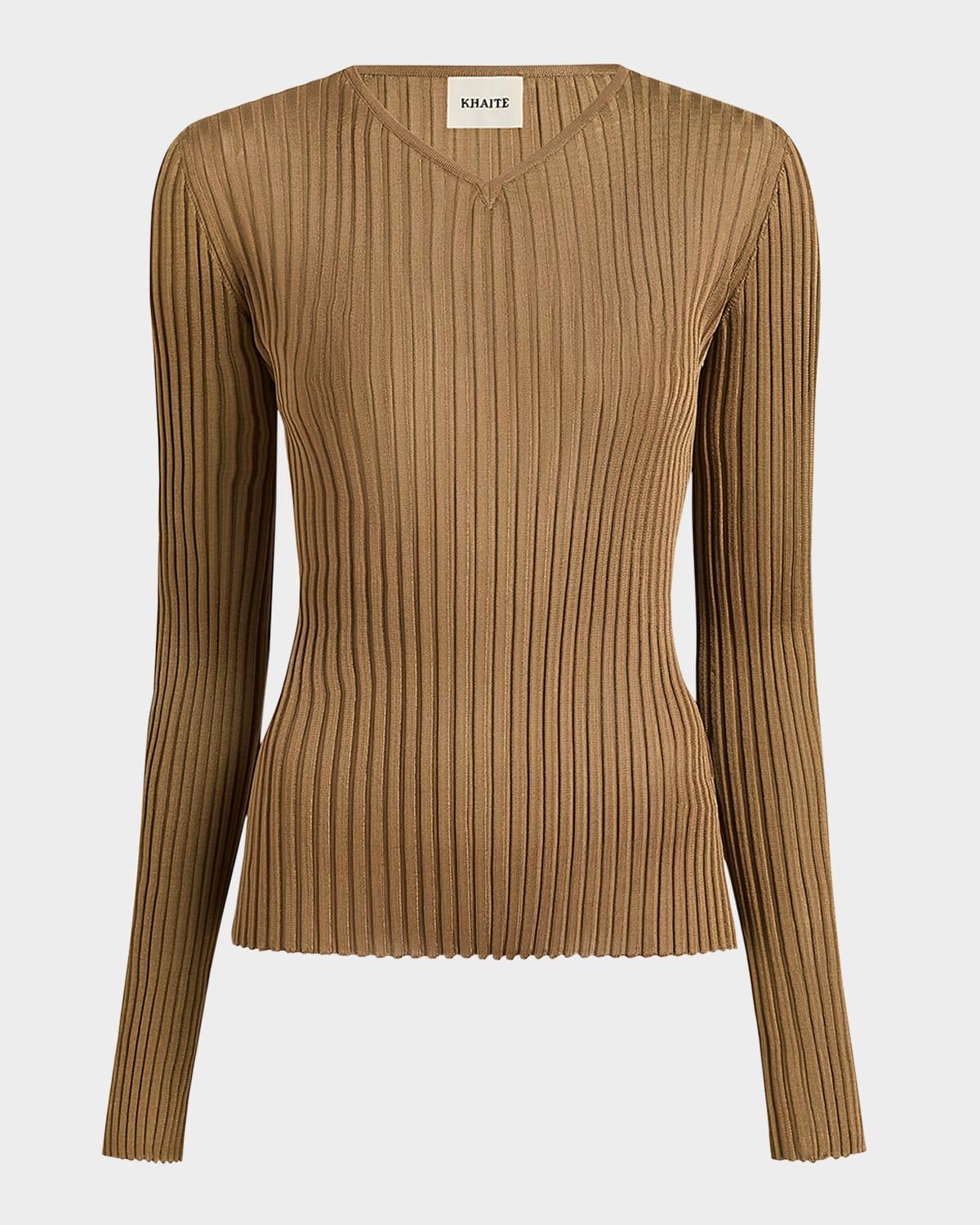 tia long-sleeve rib top