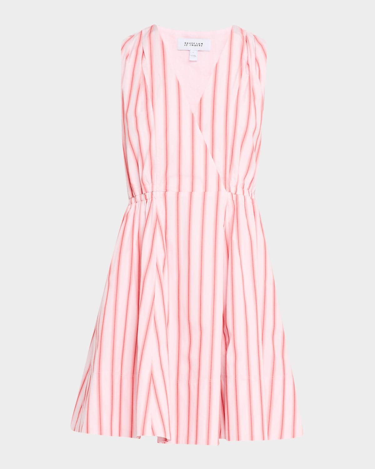tia multi-striped mini dress