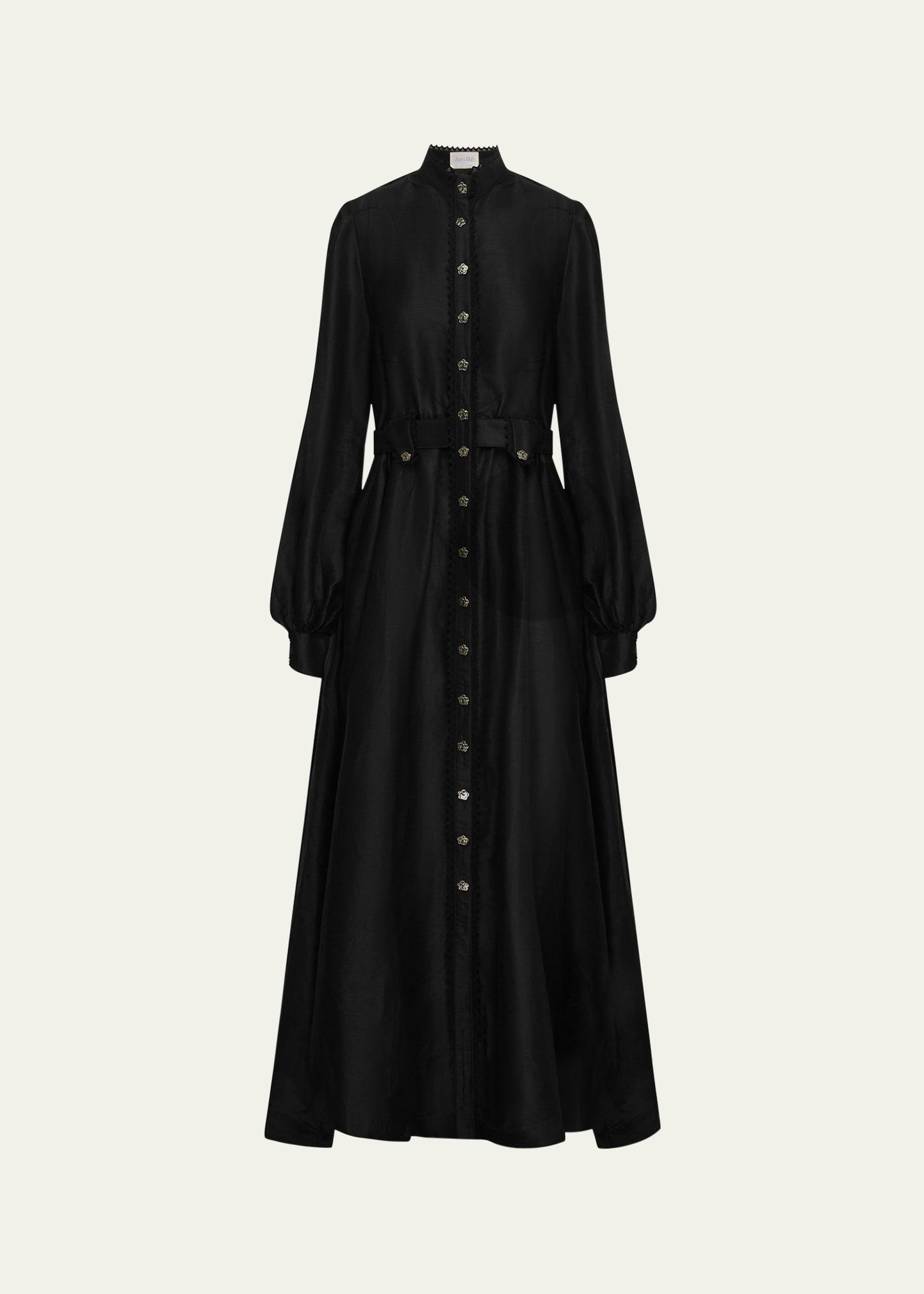 tiana linen-silk maxi dress