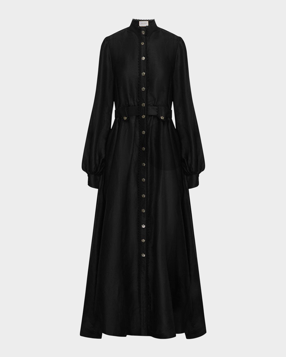 tiana linen-silk maxi dress