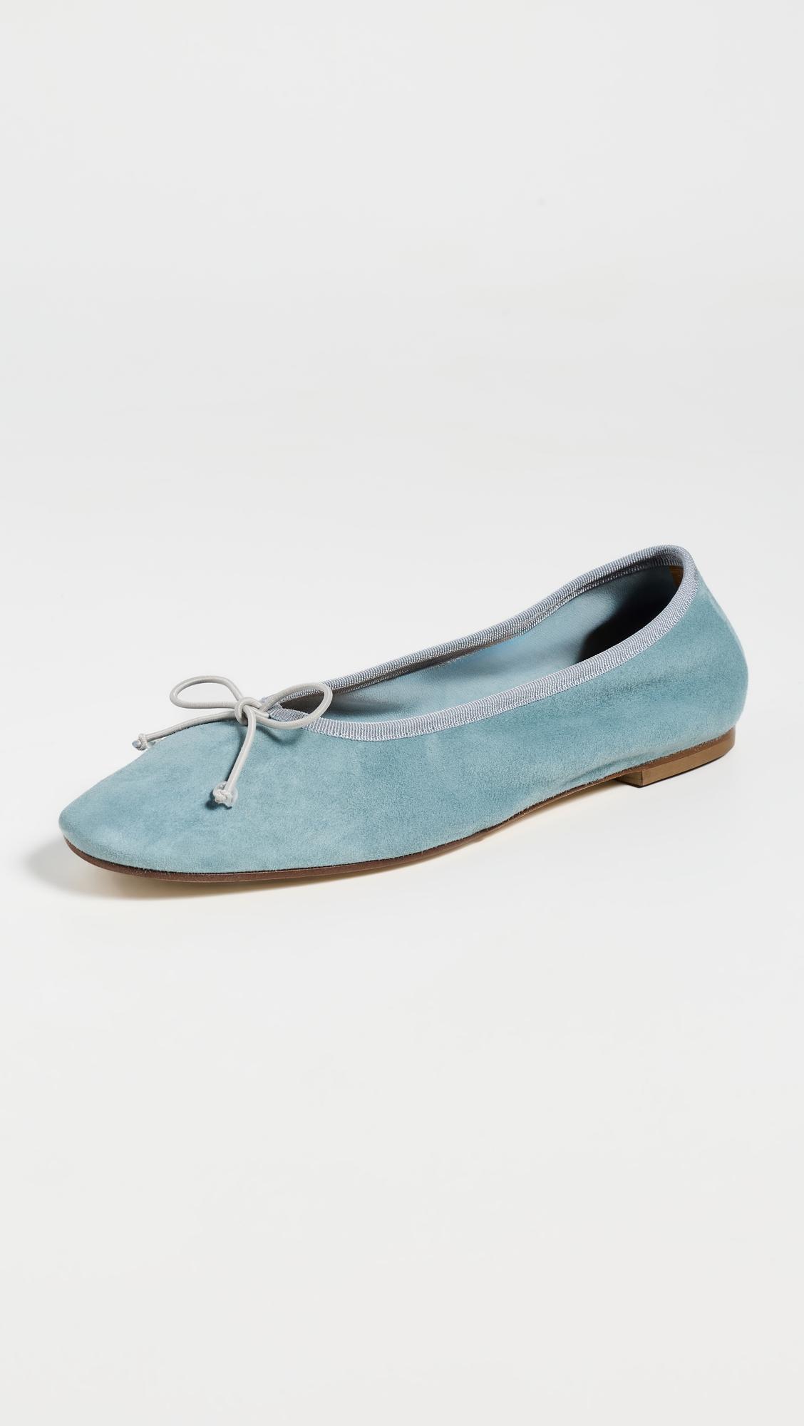 tiby kid suede leather glass flats