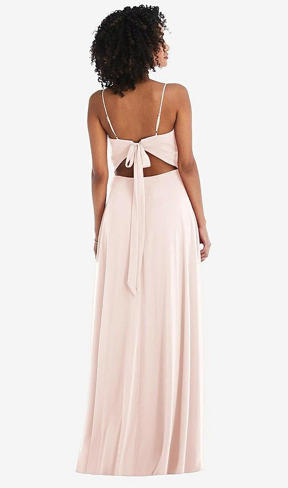 tie-back cutout maxi dress with front slit