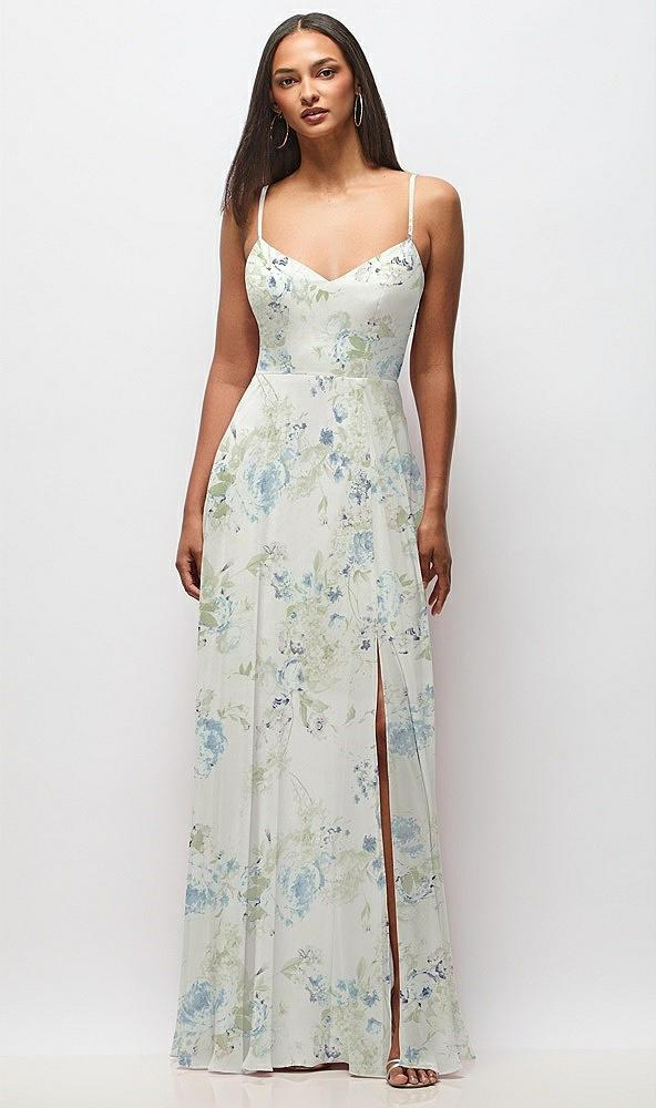tie-back cutout maxi dress with front slit