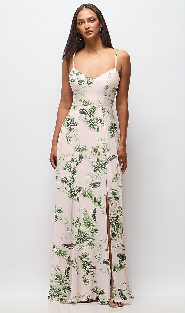 tie-back cutout maxi dress with front slit