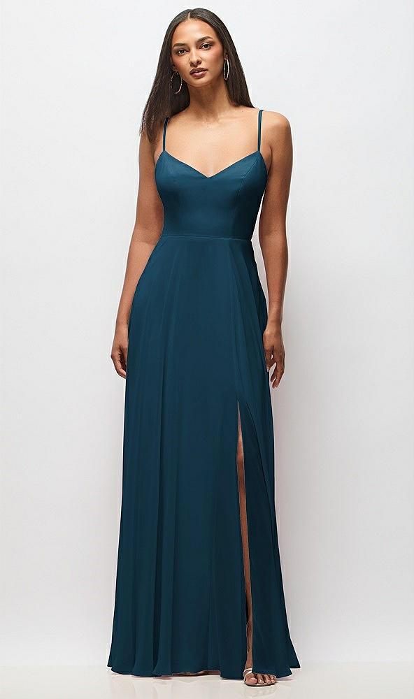 tie-back cutout maxi dress with front slit