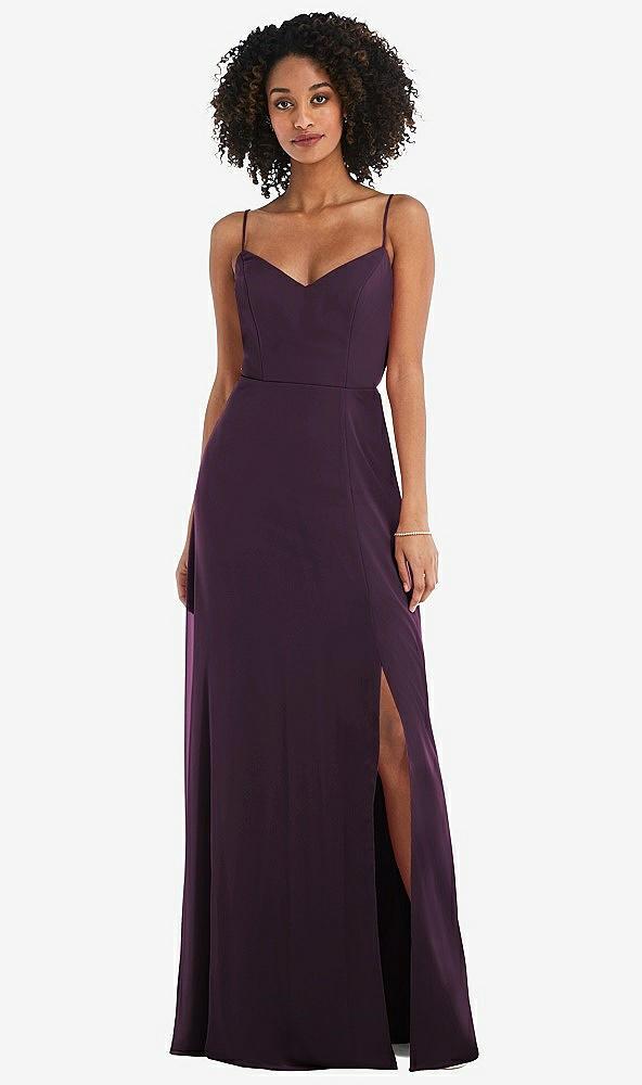 tie-back cutout maxi dress with front slit