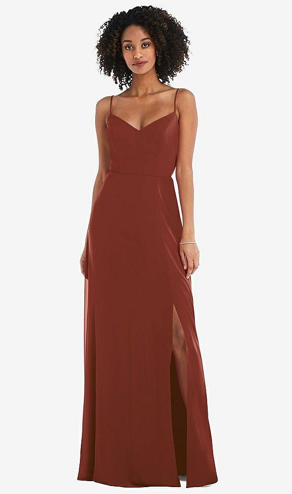 tie-back cutout maxi dress with front slit
