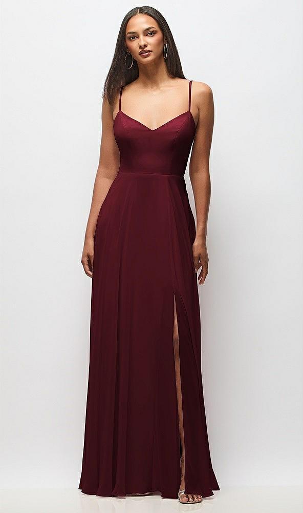 tie-back cutout maxi dress with front slit