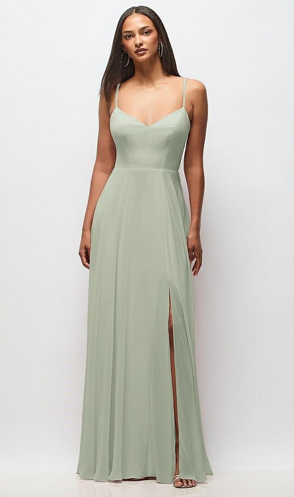 tie-back cutout maxi dress with front slit