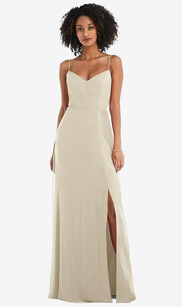 tie-back cutout maxi dress with front slit