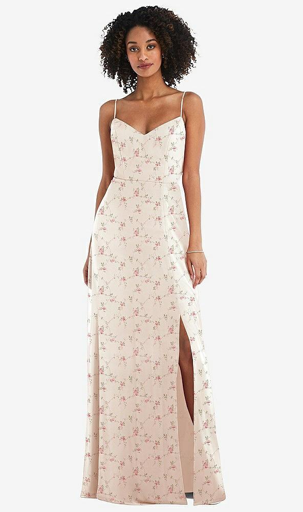 tie-back cutout maxi dress with front slit