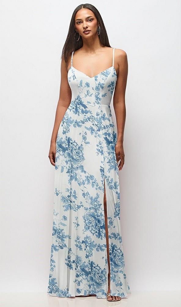 tie-back cutout maxi dress with front slit