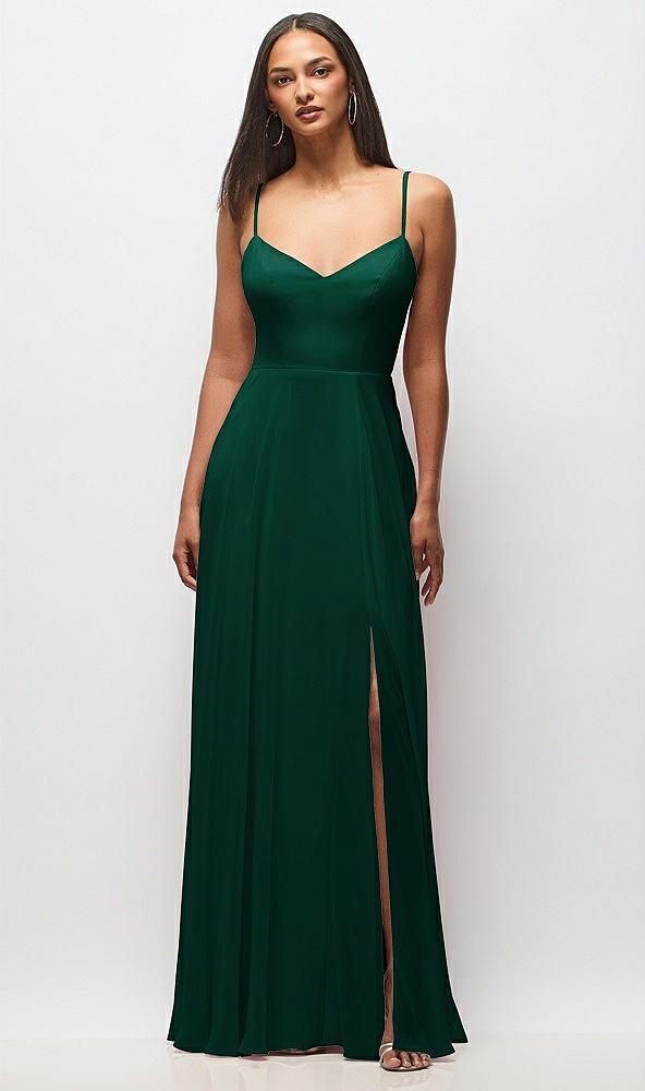 tie-back cutout maxi dress with front slit