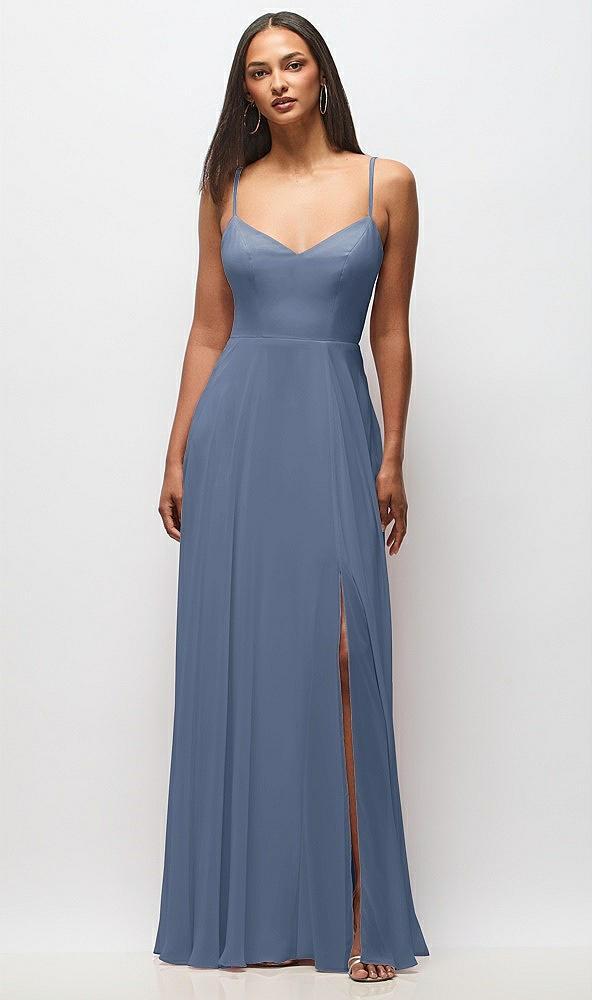 tie-back cutout maxi dress with front slit