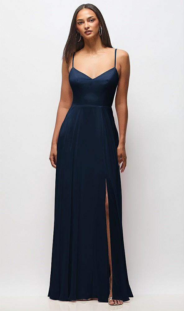 tie-back cutout maxi dress with front slit