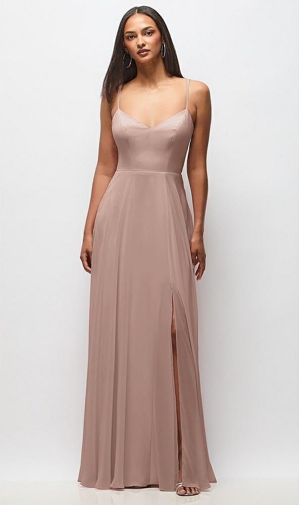 tie-back cutout maxi dress with front slit