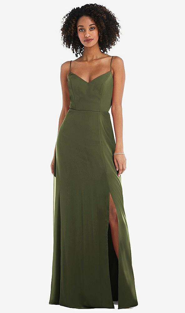tie-back cutout maxi dress with front slit