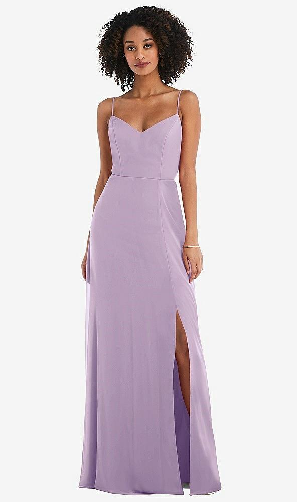 tie-back cutout maxi dress with front slit