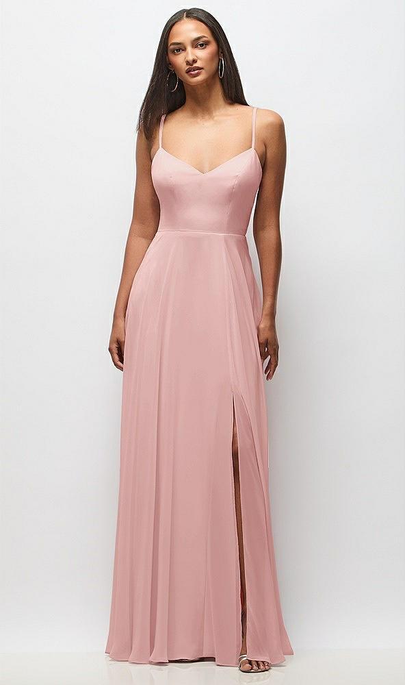 tie-back cutout maxi dress with front slit