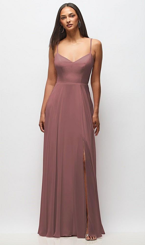 tie-back cutout maxi dress with front slit