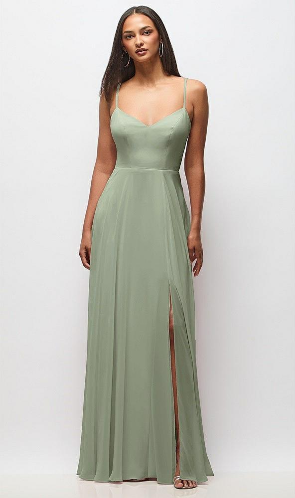 tie-back cutout maxi dress with front slit