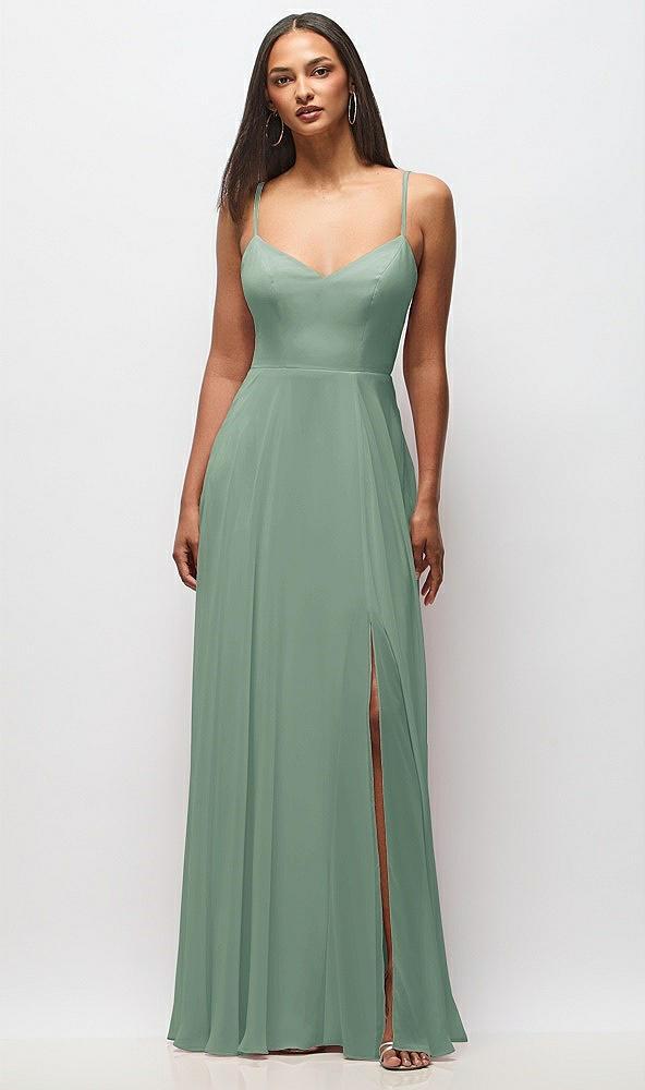tie-back cutout maxi dress with front slit