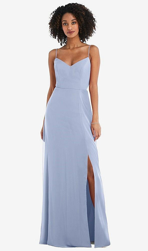 tie-back cutout maxi dress with front slit