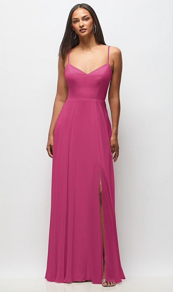 tie-back cutout maxi dress with front slit