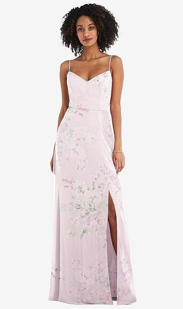 tie-back cutout maxi dress with front slit
