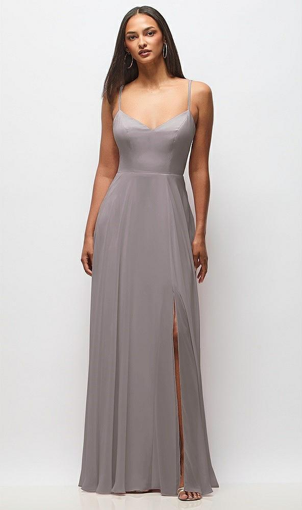 tie-back cutout maxi dress with front slit