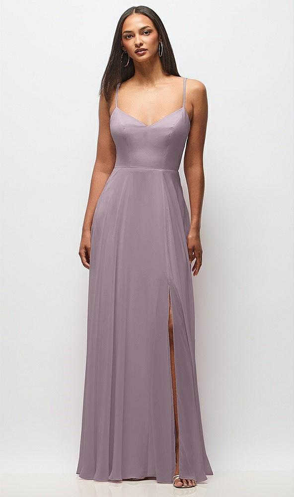 tie-back cutout maxi dress with front slit