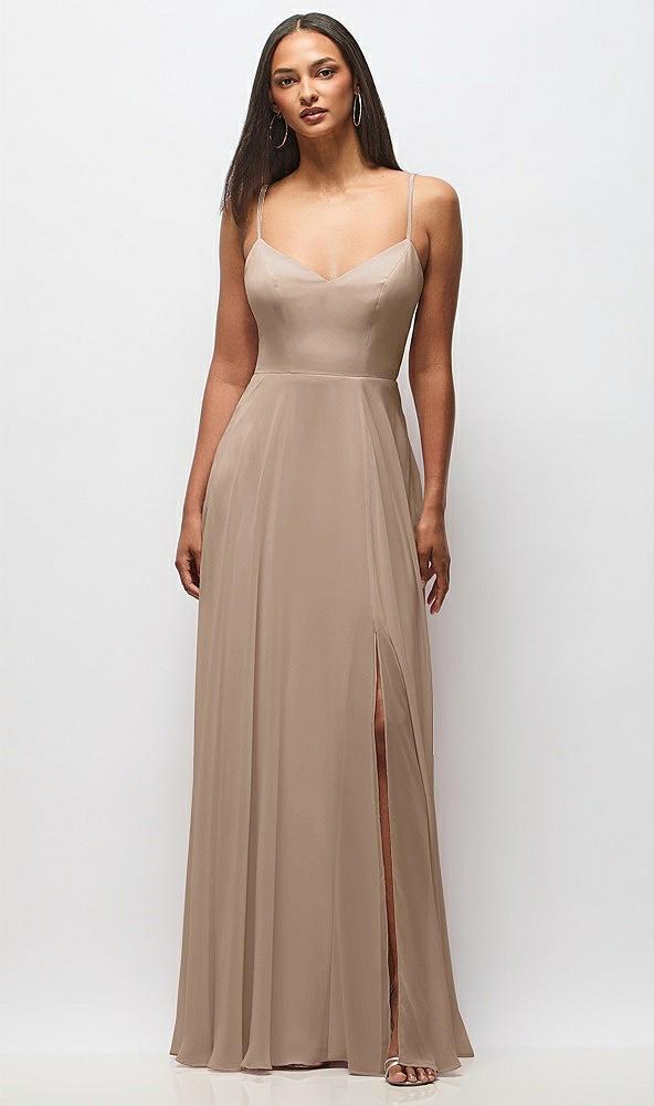 tie-back cutout maxi dress with front slit