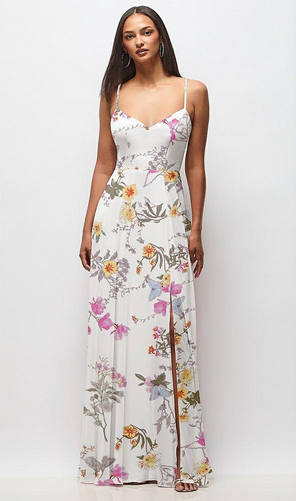 tie-back cutout maxi dress with front slit