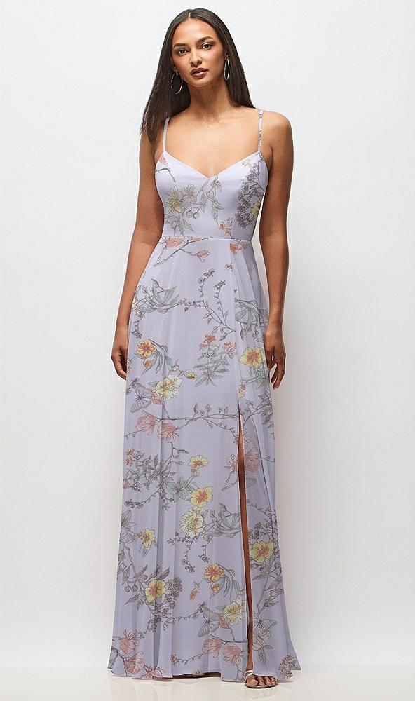 tie-back cutout maxi dress with front slit
